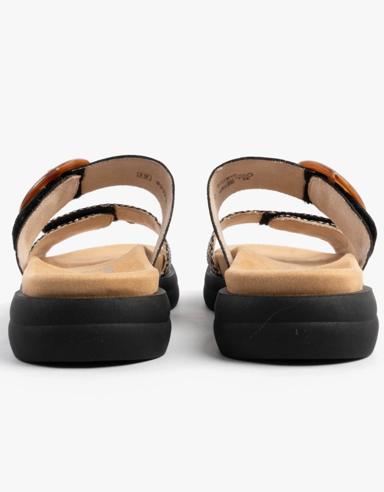D2N51-03 Womens Sandals Black Combination