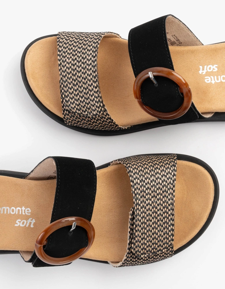 D2N51-03 Womens Sandals Black Combination