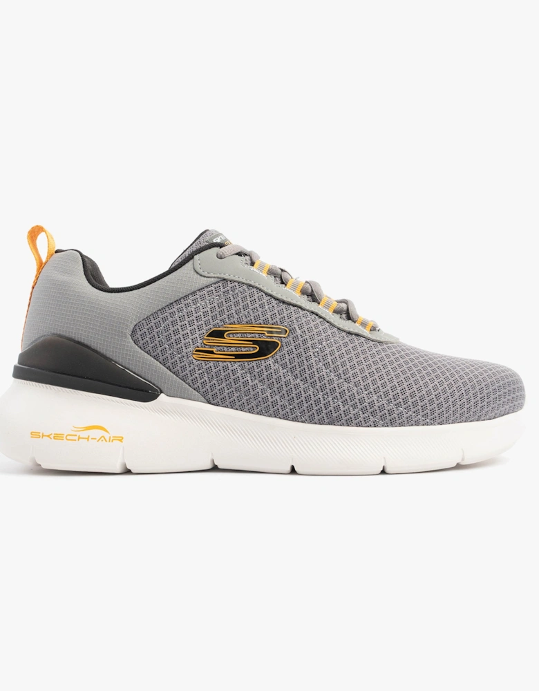 SKECH-AIR DYNAMIGHT 2.0 - DUR Mens Trainers Charcoal/Yellow