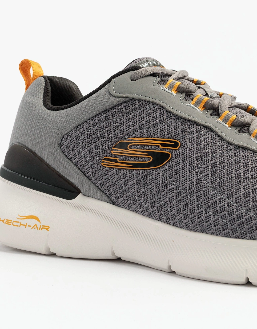 SKECH-AIR DYNAMIGHT 2.0 - DUR Mens Trainers Charcoal/Yellow
