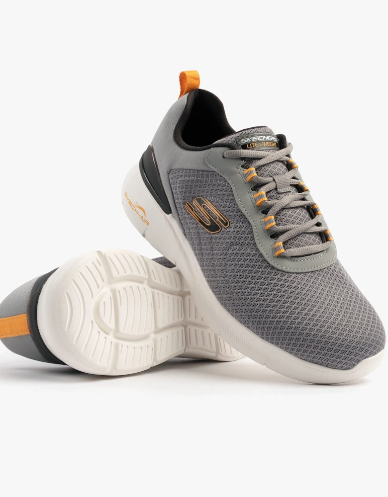 SKECH-AIR DYNAMIGHT 2.0 - DUR Mens Trainers Charcoal/Yellow
