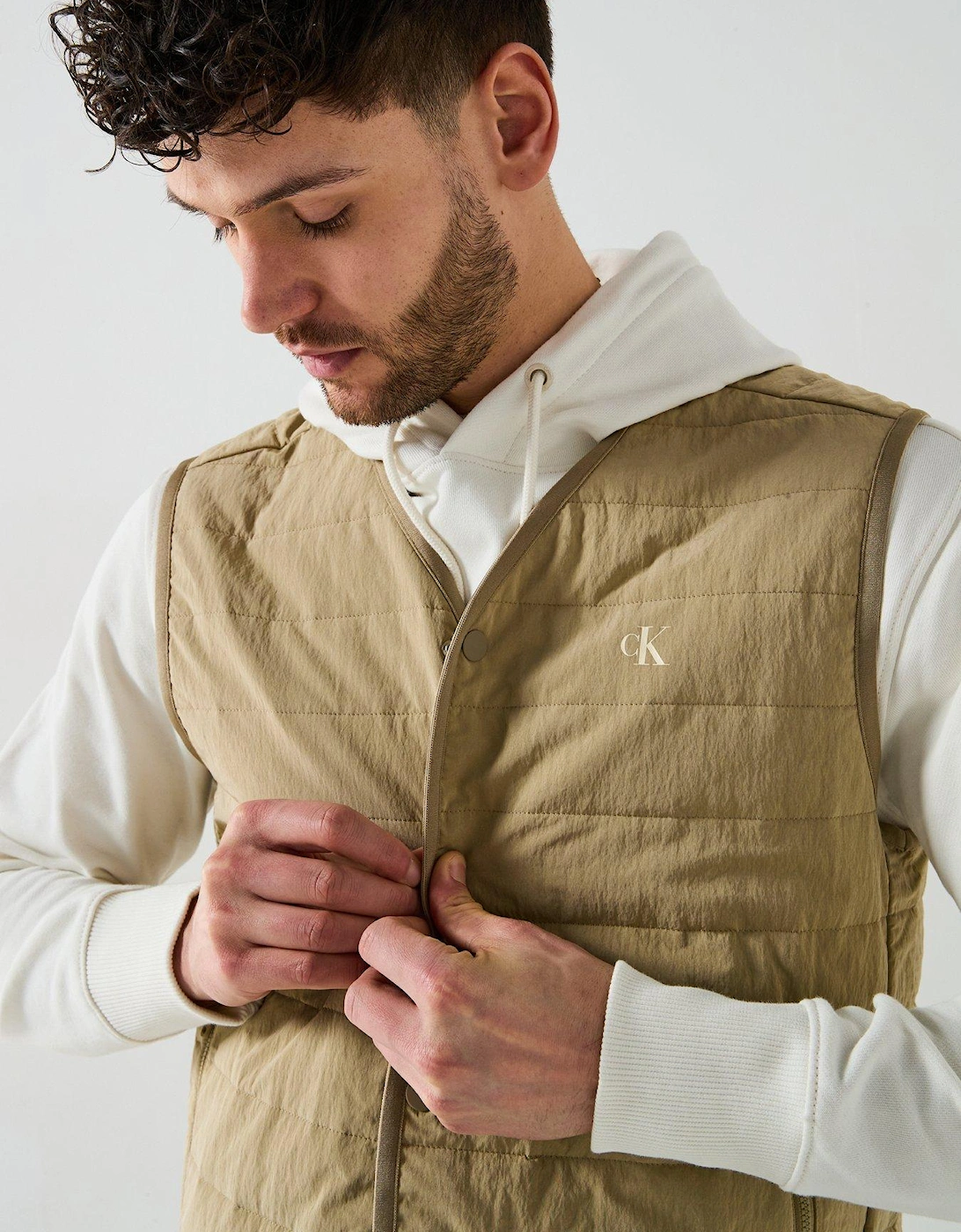 Lightweight Quilted Liner Vest - Beige