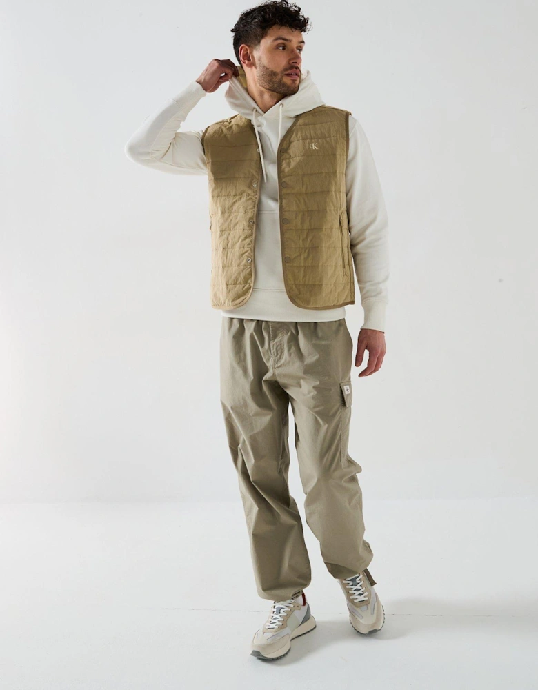 Lightweight Quilted Liner Vest - Beige