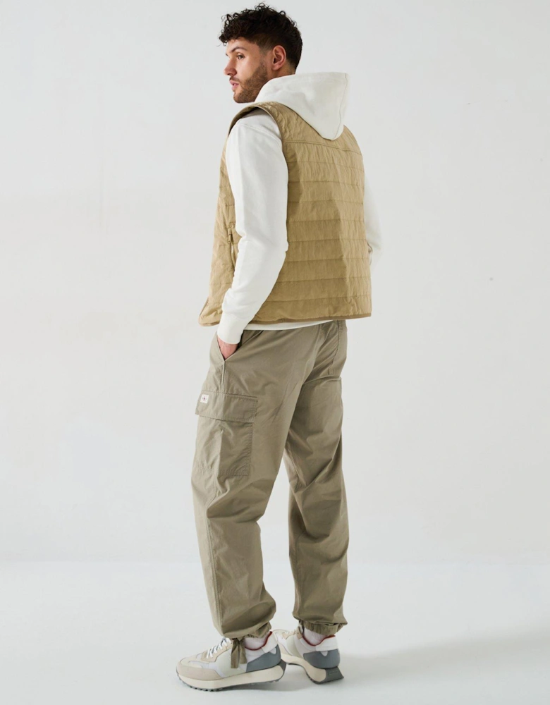 Lightweight Quilted Liner Vest - Beige