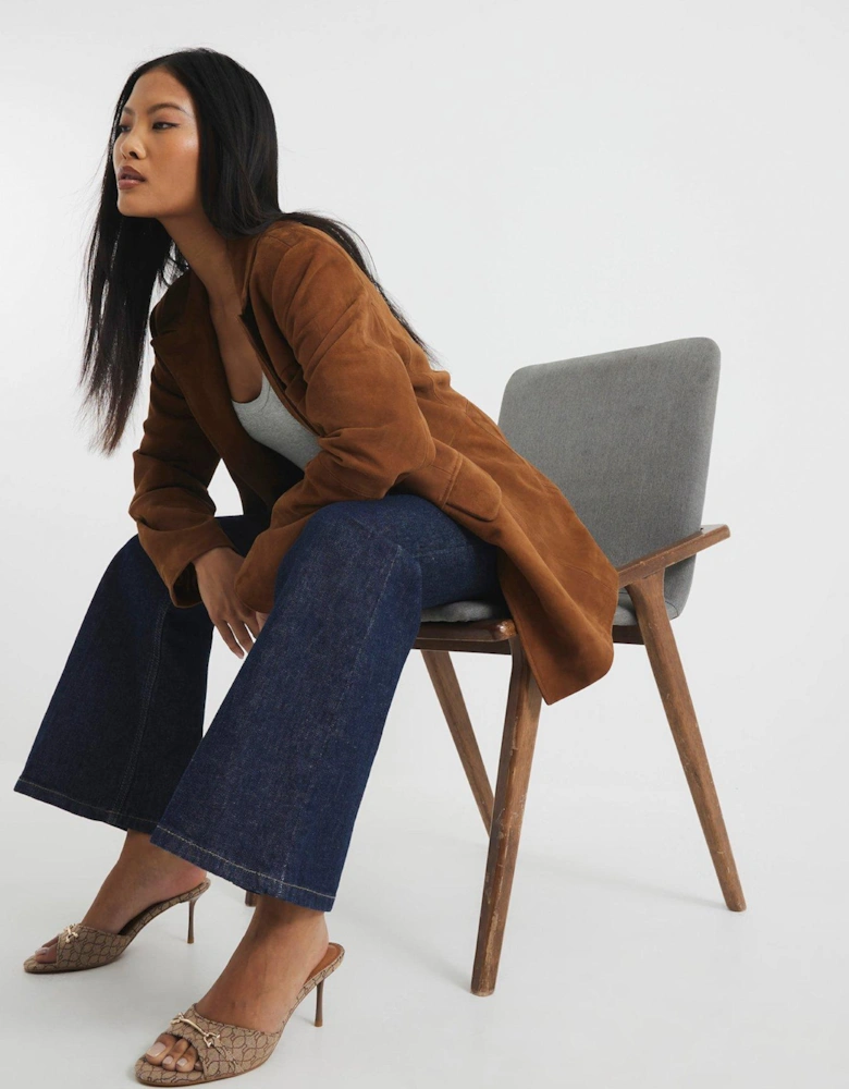High Rise Relaxed Flare Jean - Blue