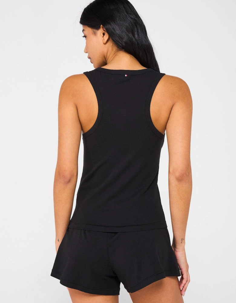 Modal Tank Top Short Pyjama Set - Black