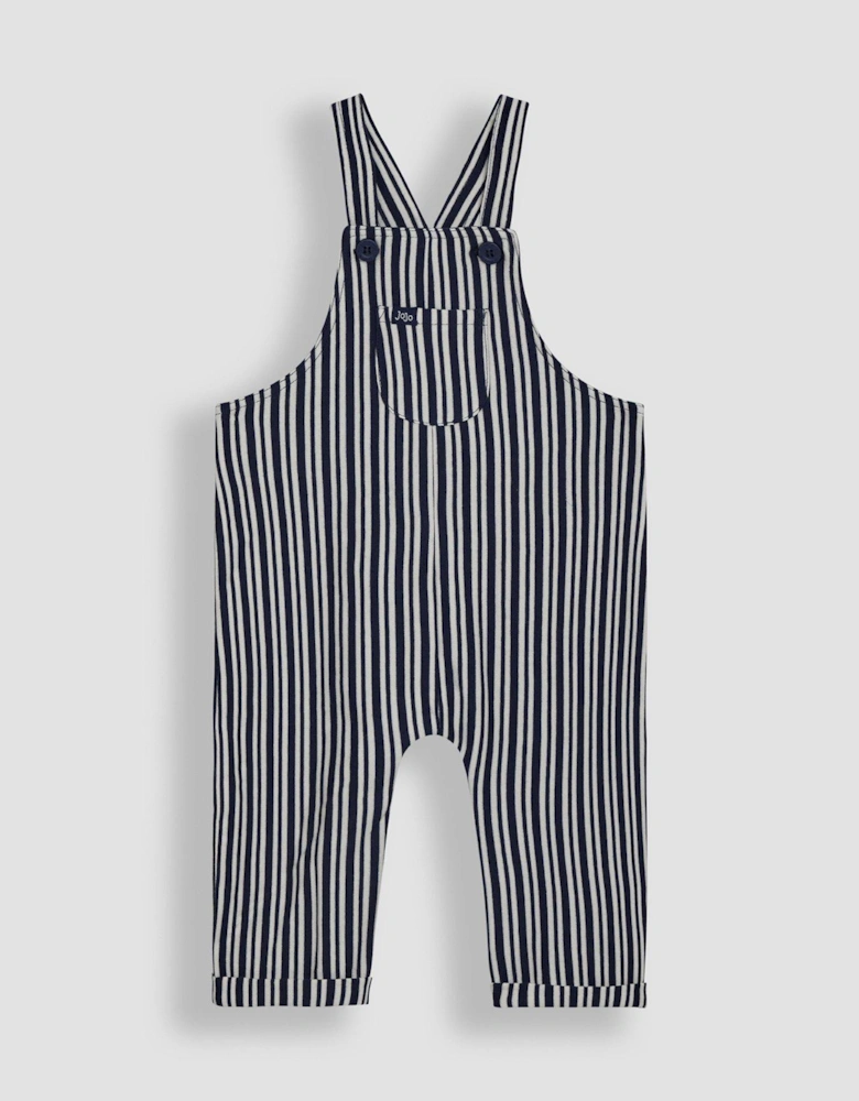 Baby Boys 2-piece Stripe Dungarees & Top Set - Navy