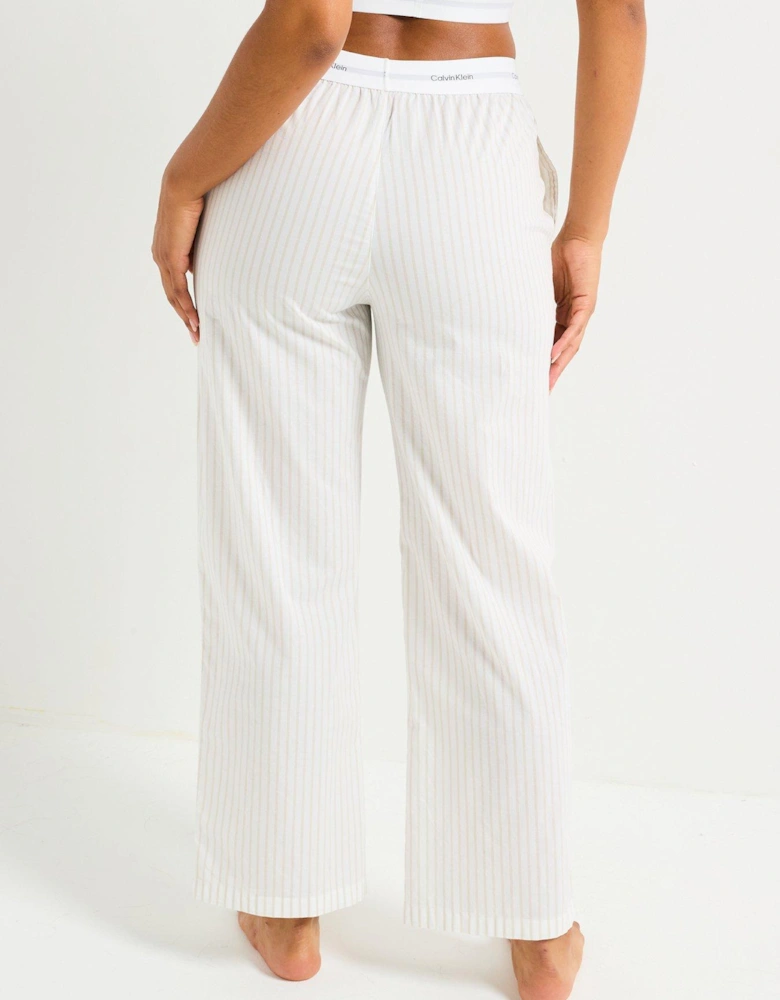 Cotton Poplin Pyjama Pant - Beige