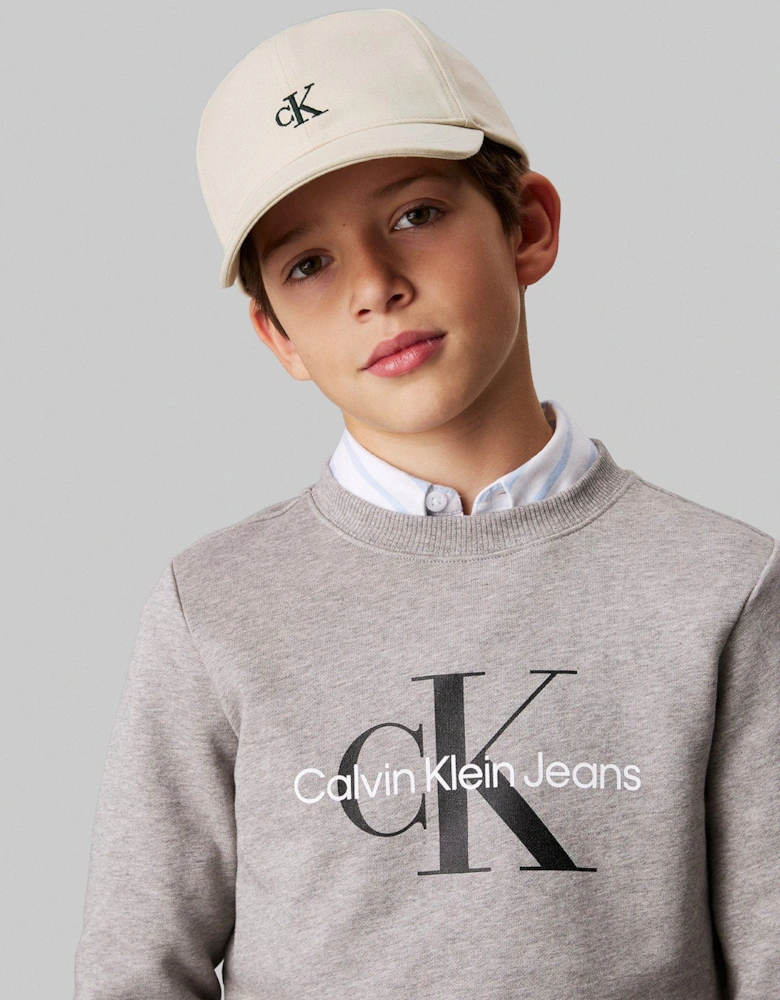Kids Monogram Baseball Cap - Beige