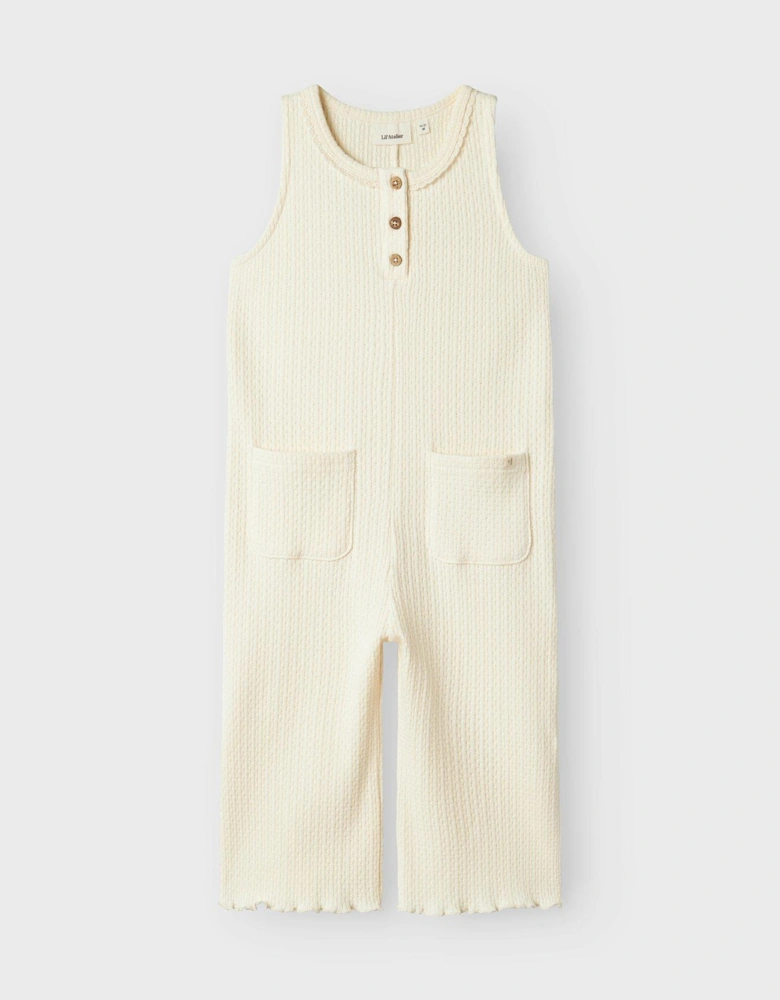 Mini Girls Sleeveless Jumpsuit - Turtledove