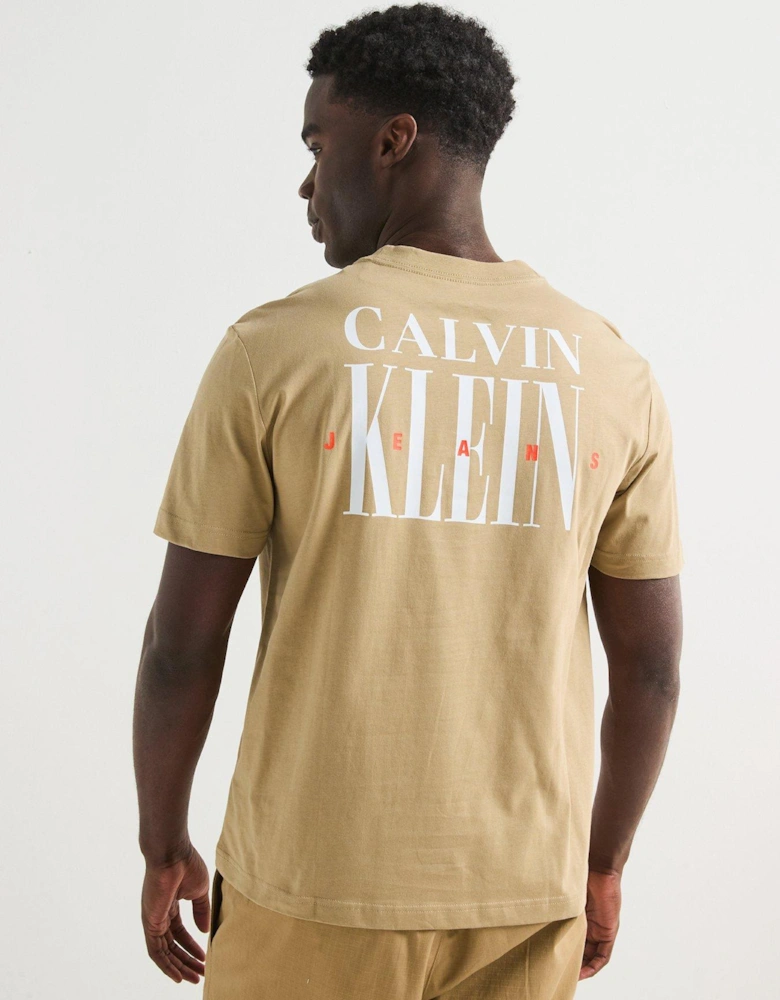 Serif Font Graphic T-Shirt - Beige