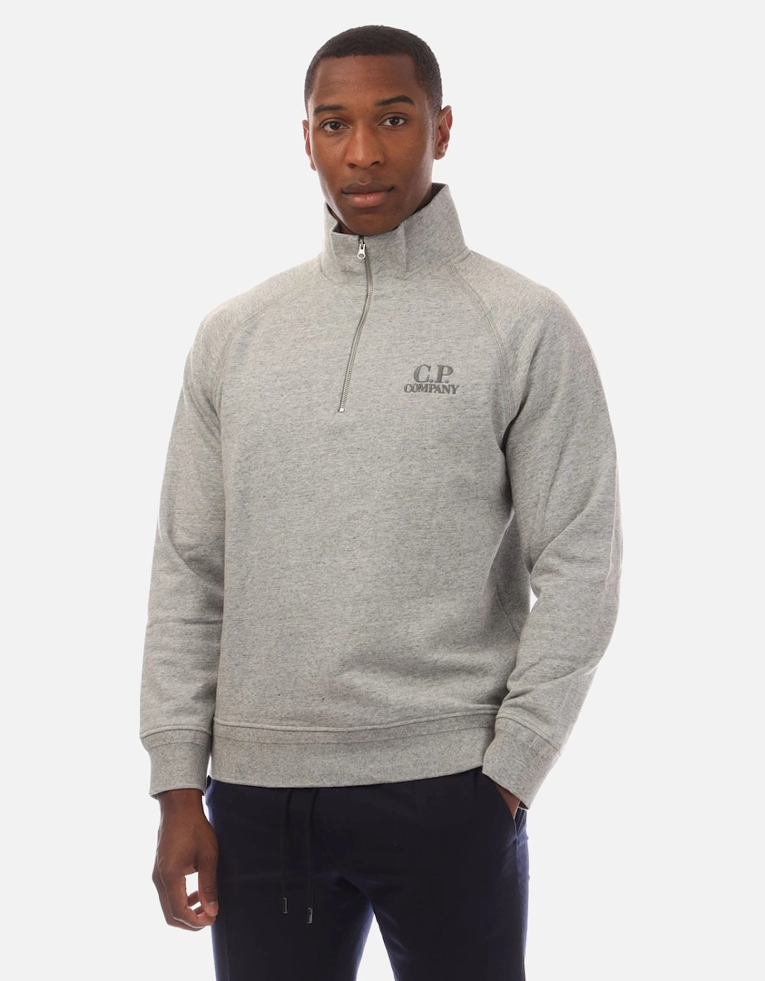 Diagonal Raised Fleece Half Zip Logo Sweatshirt, 5 of 4