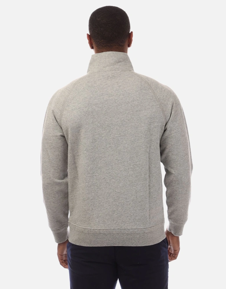 Diagonal Raised Fleece Half Zip Logo Sweatshirt