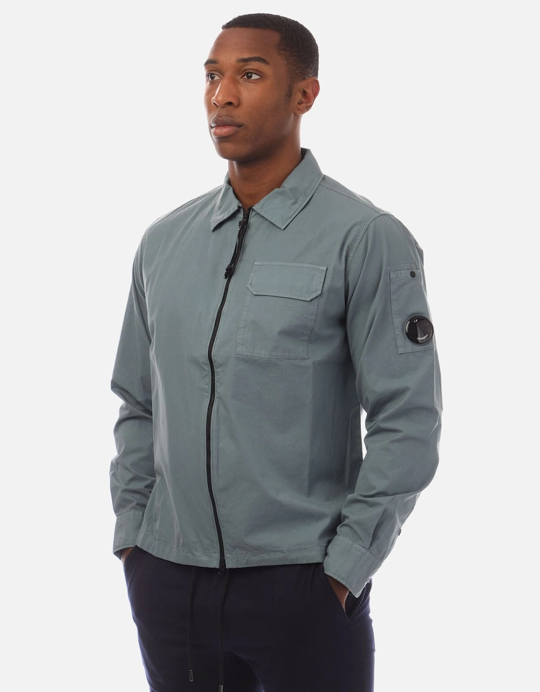 Organic Gabardine Full Zip Overshirt, 4 of 3