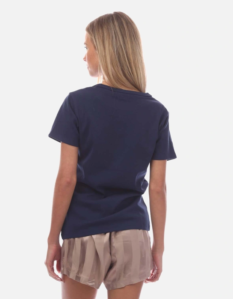 Deloris Stacked Logo Embroidery T-Shirt