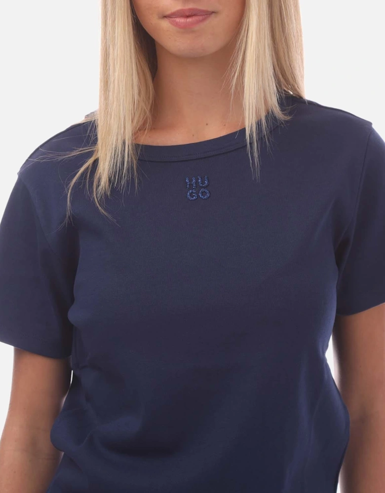 Deloris Stacked Logo Embroidery T-Shirt