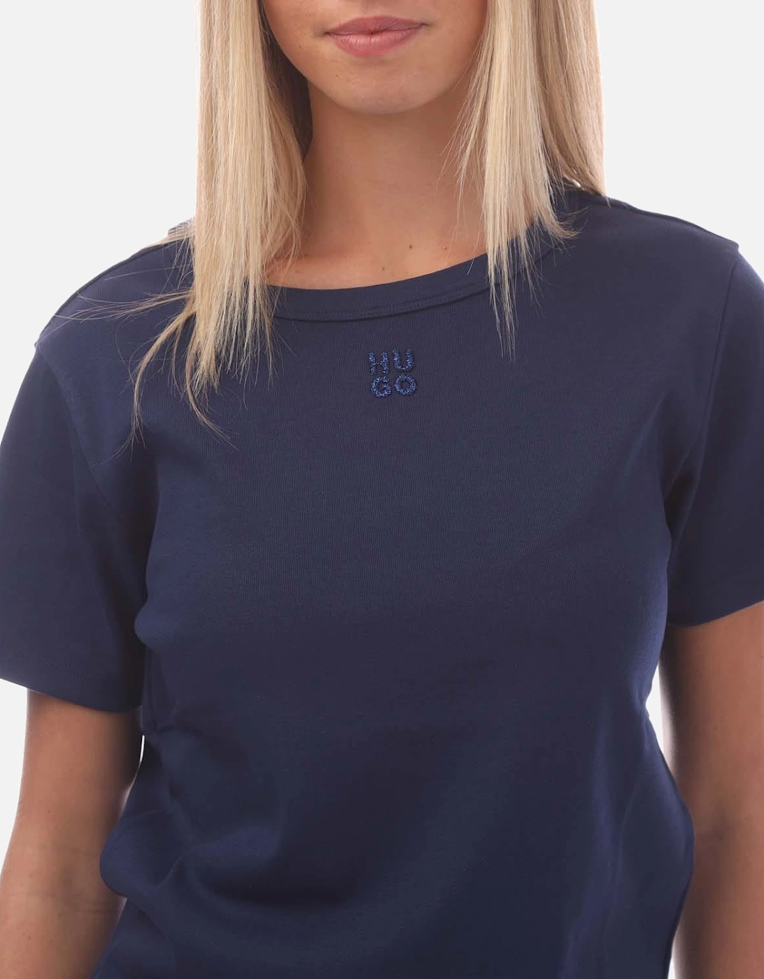 Deloris Stacked Logo Embroidery T-Shirt