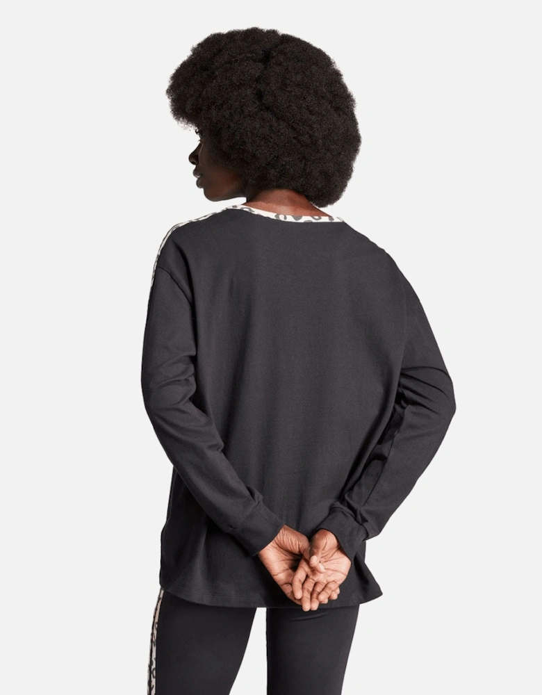 Leopard Lux 3-Stripes Long Sleeve T-Shirt