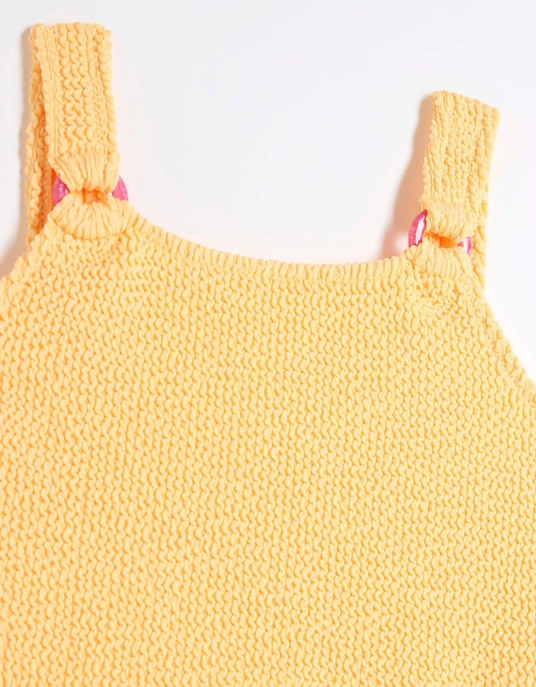 Girls Pack Of 2 Textured Swimsuits - Yellow/Pink