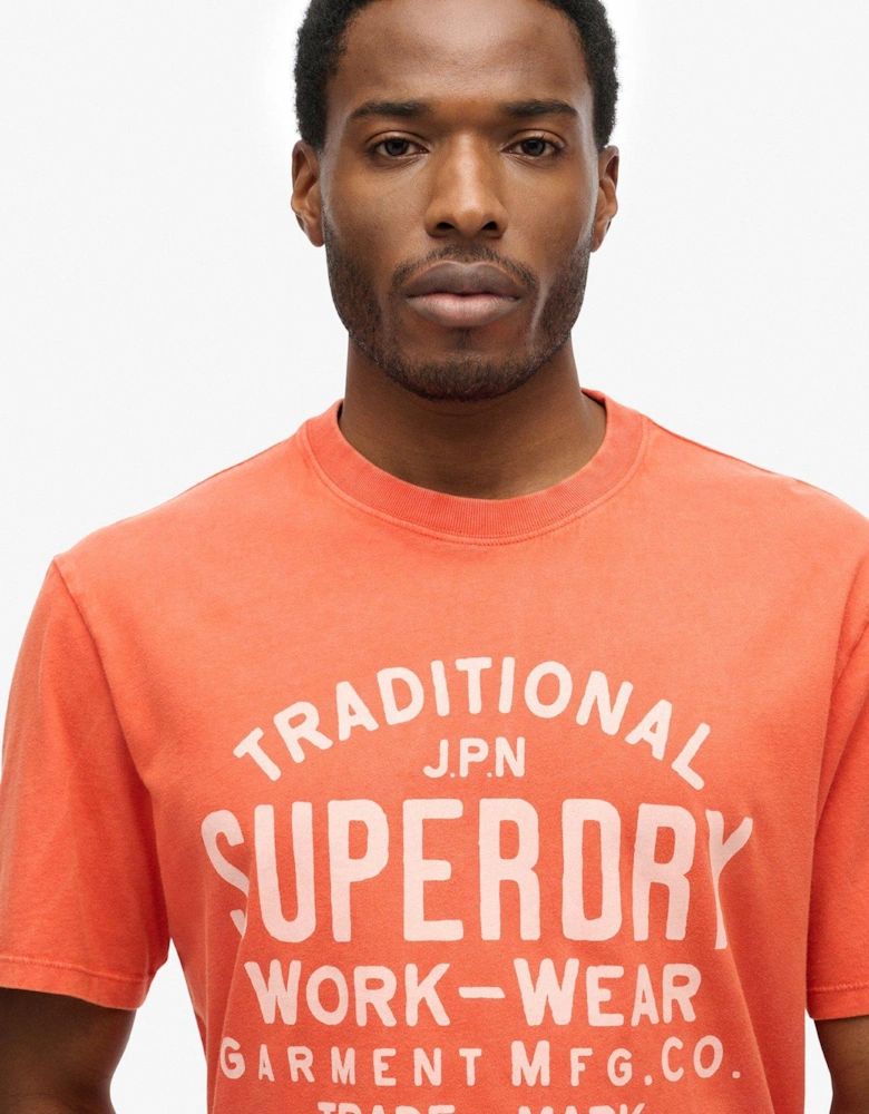 Machined Goods Workwear T-Shirt - Orange