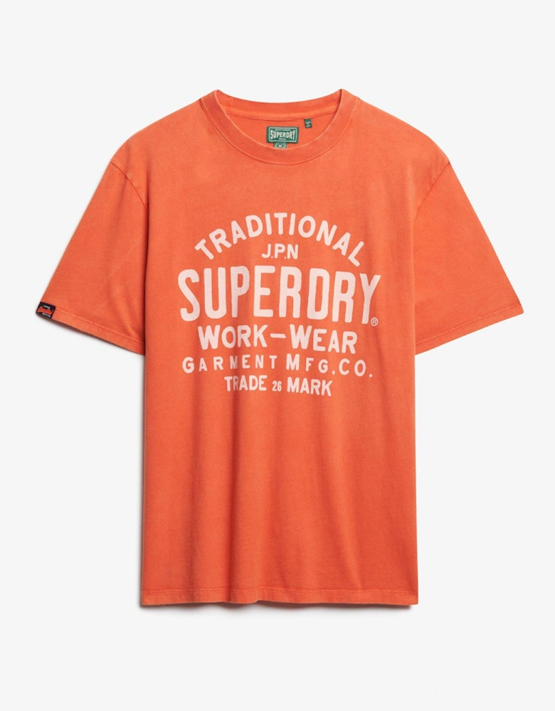 Machined Goods Workwear T-Shirt - Orange