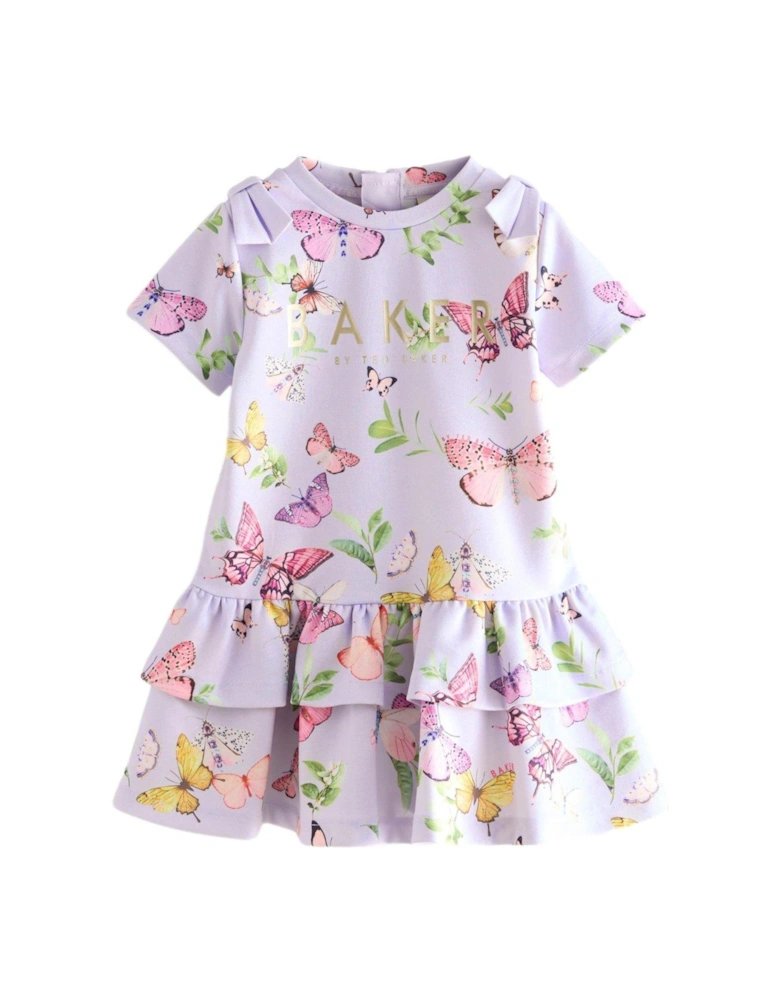 Baby Girls Butterfly Dress - Purple