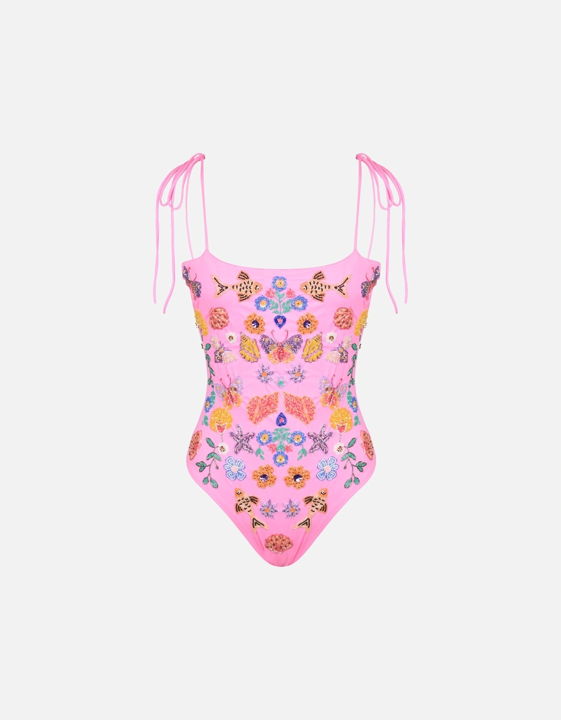 Mirrored Sea One Piece Swimsuit Pink