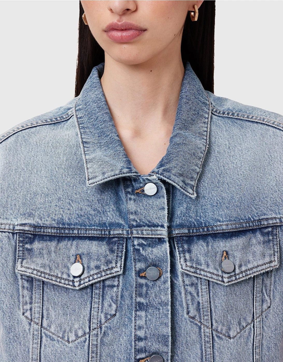 Laura Embellished Denim Waistcoat - Blue