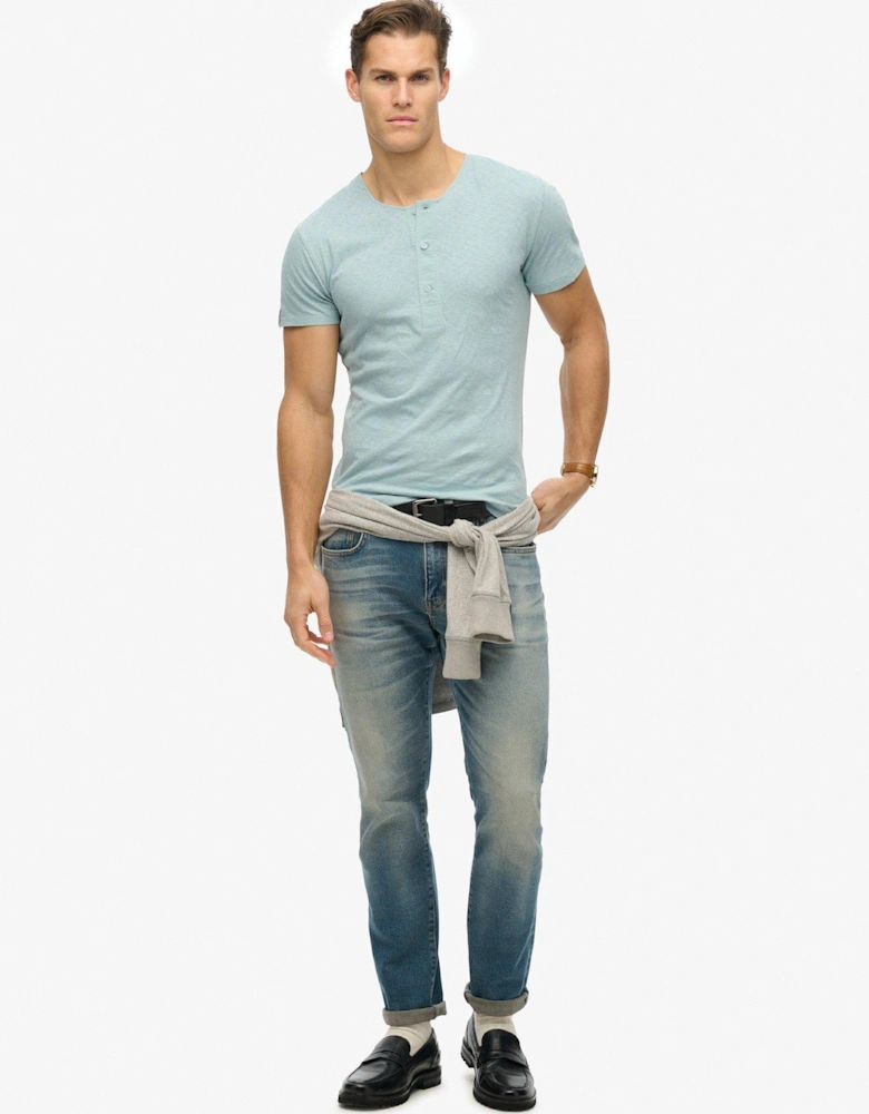 Merchant Short Sleeve Grandad Jersey T-Shirt - Blue