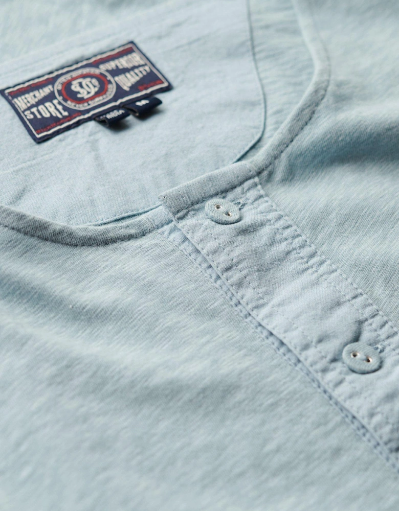 Merchant Short Sleeve Grandad Jersey T-Shirt - Blue