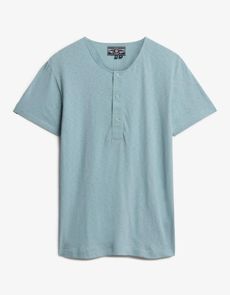 Merchant Short Sleeve Grandad Jersey T-Shirt - Blue