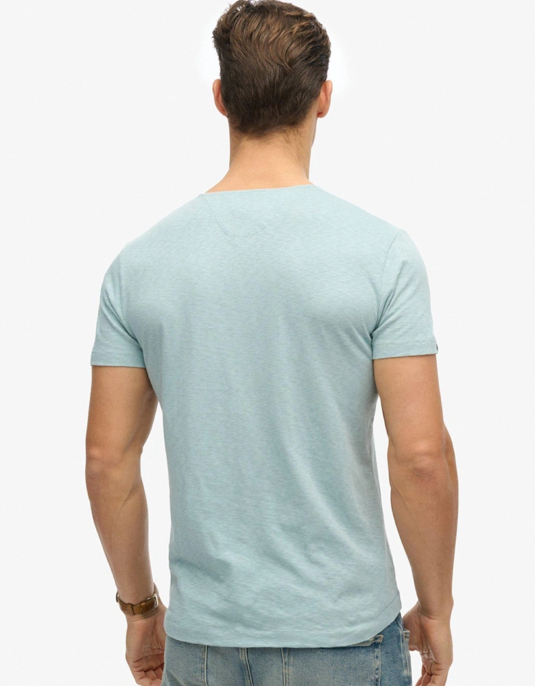 Merchant Short Sleeve Grandad Jersey T-Shirt - Blue