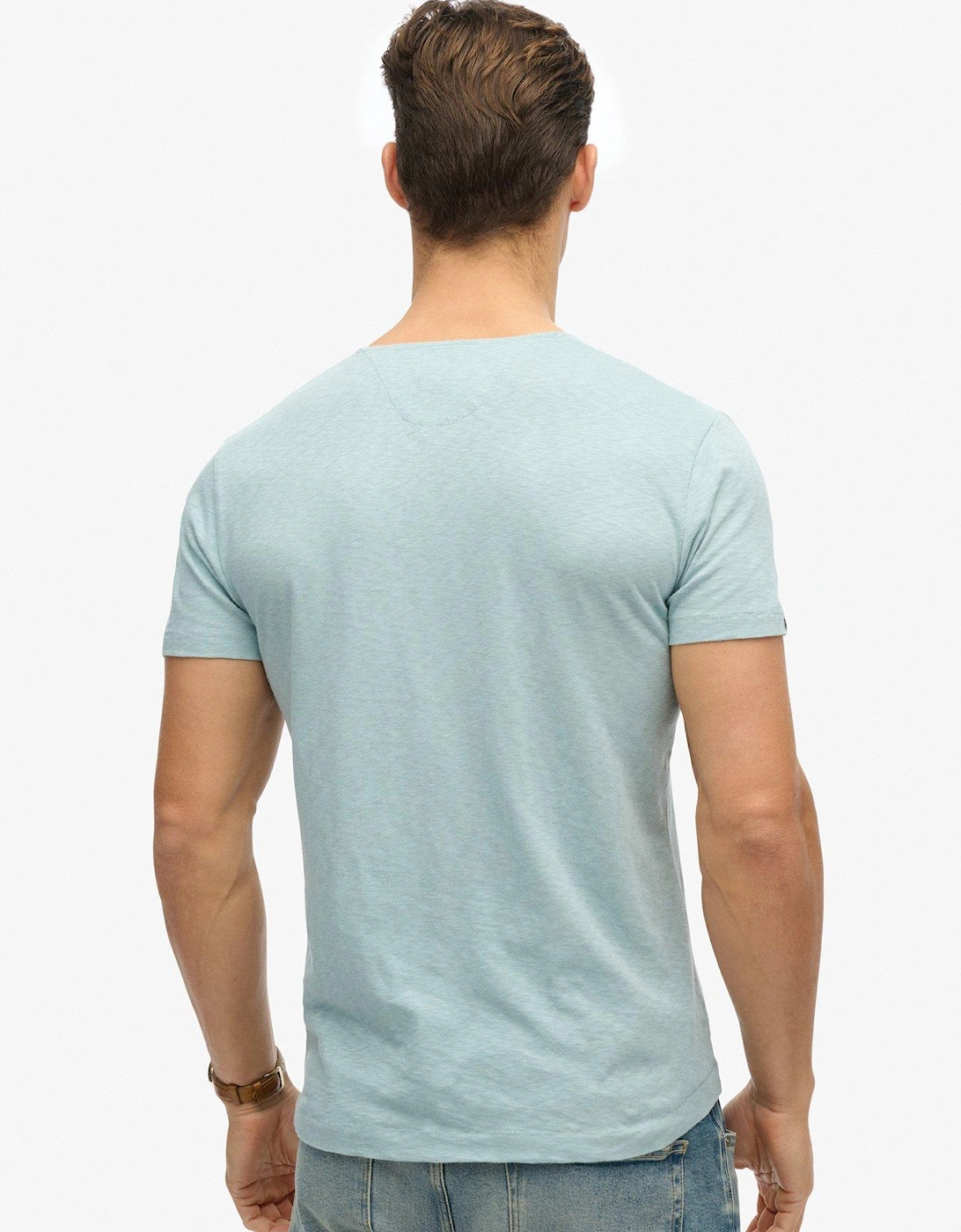 Merchant Short Sleeve Grandad Jersey T-Shirt - Blue
