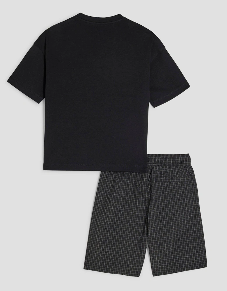 Boys Mesh Pocket T-Shirt Set - Black - Black