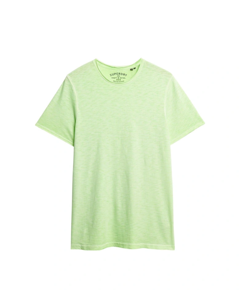 Raw Edge Slub T-Shirt - Green