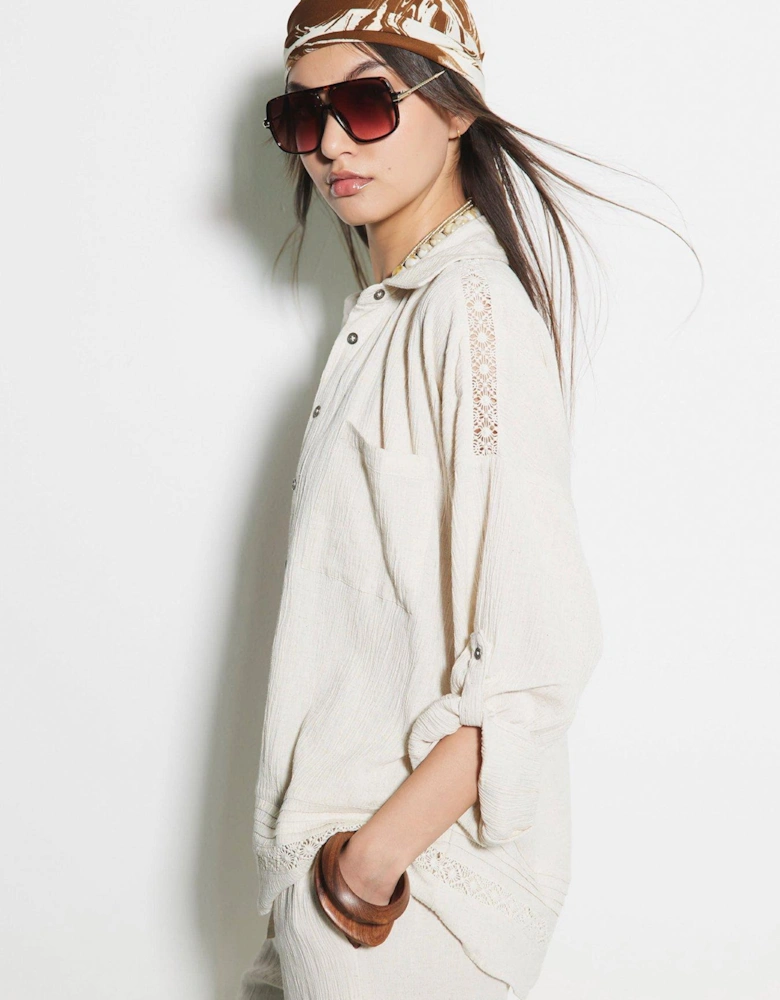 Crinkle Pocket Shirt - Stone