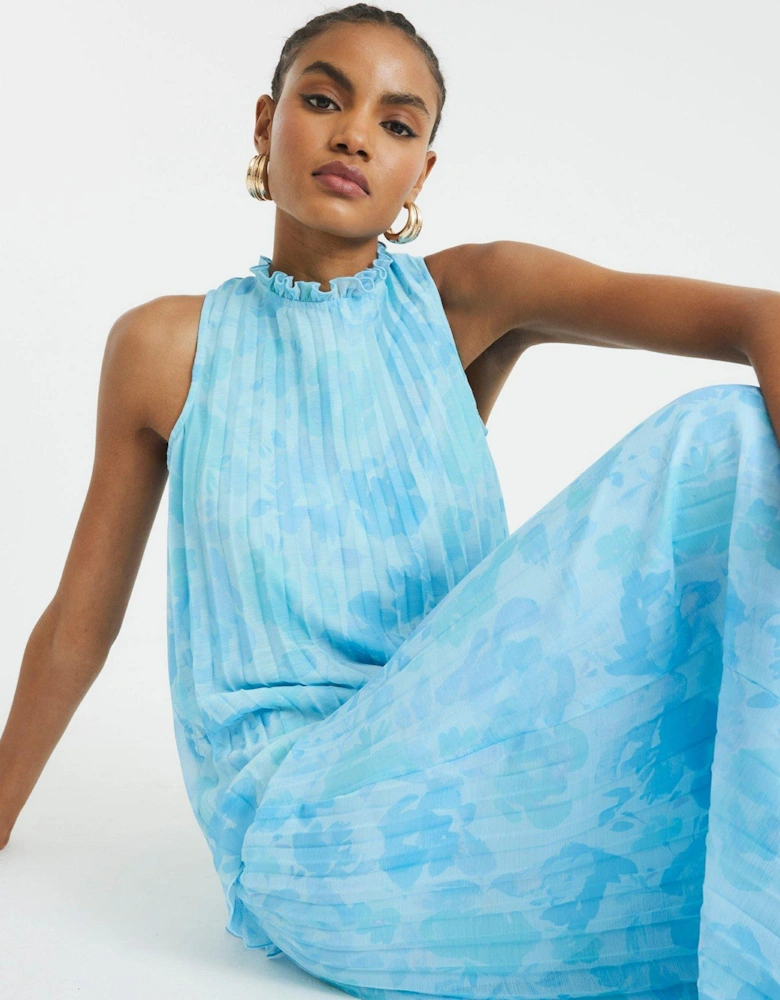 Plisse Tunic Top - Blue