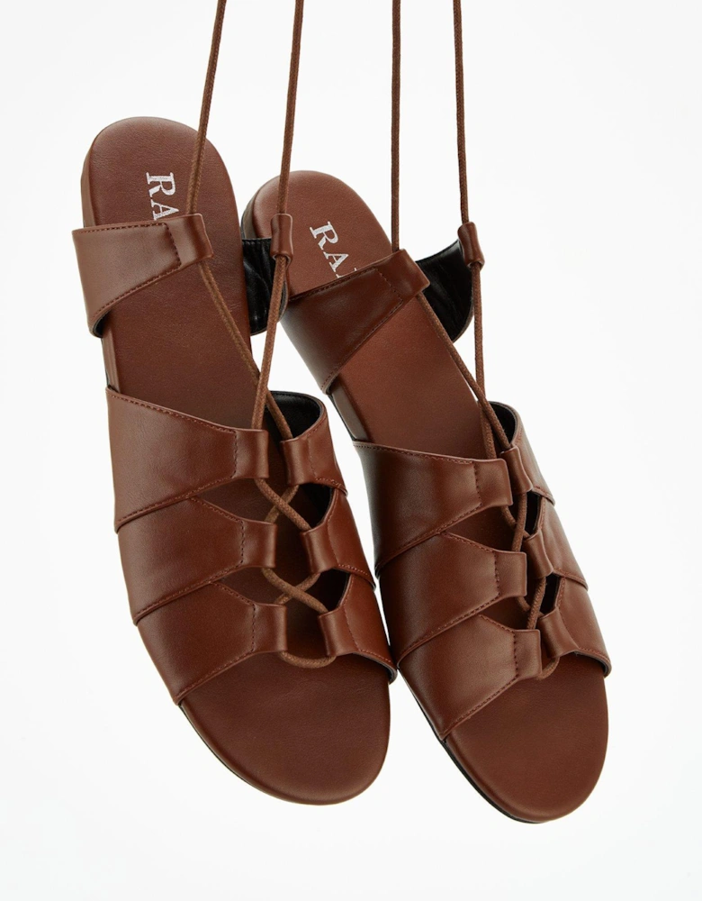 Mira Sandals - Flat Brown