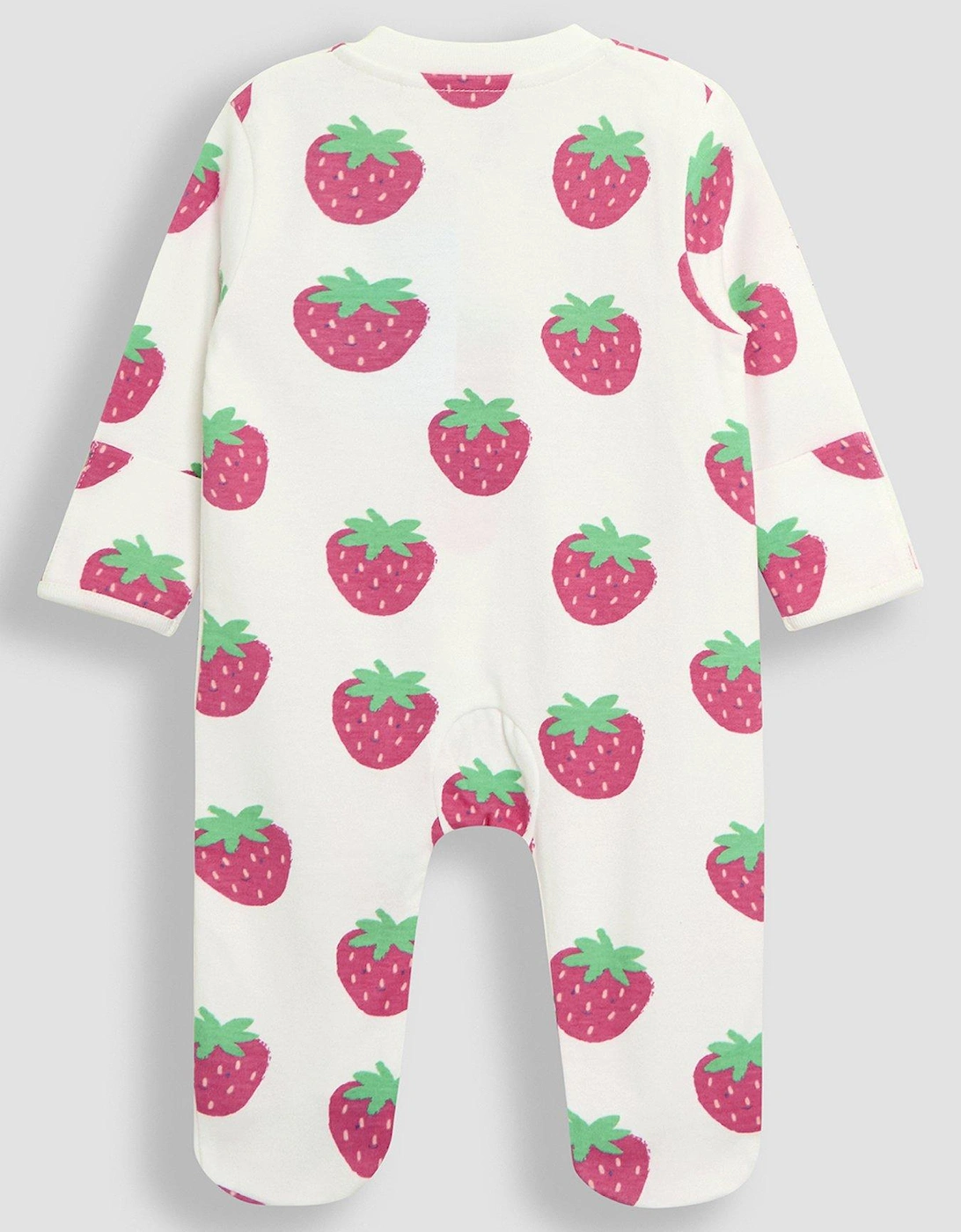 Baby Girls 2-pack Strawberry Sleepsuit & Hat Set - White