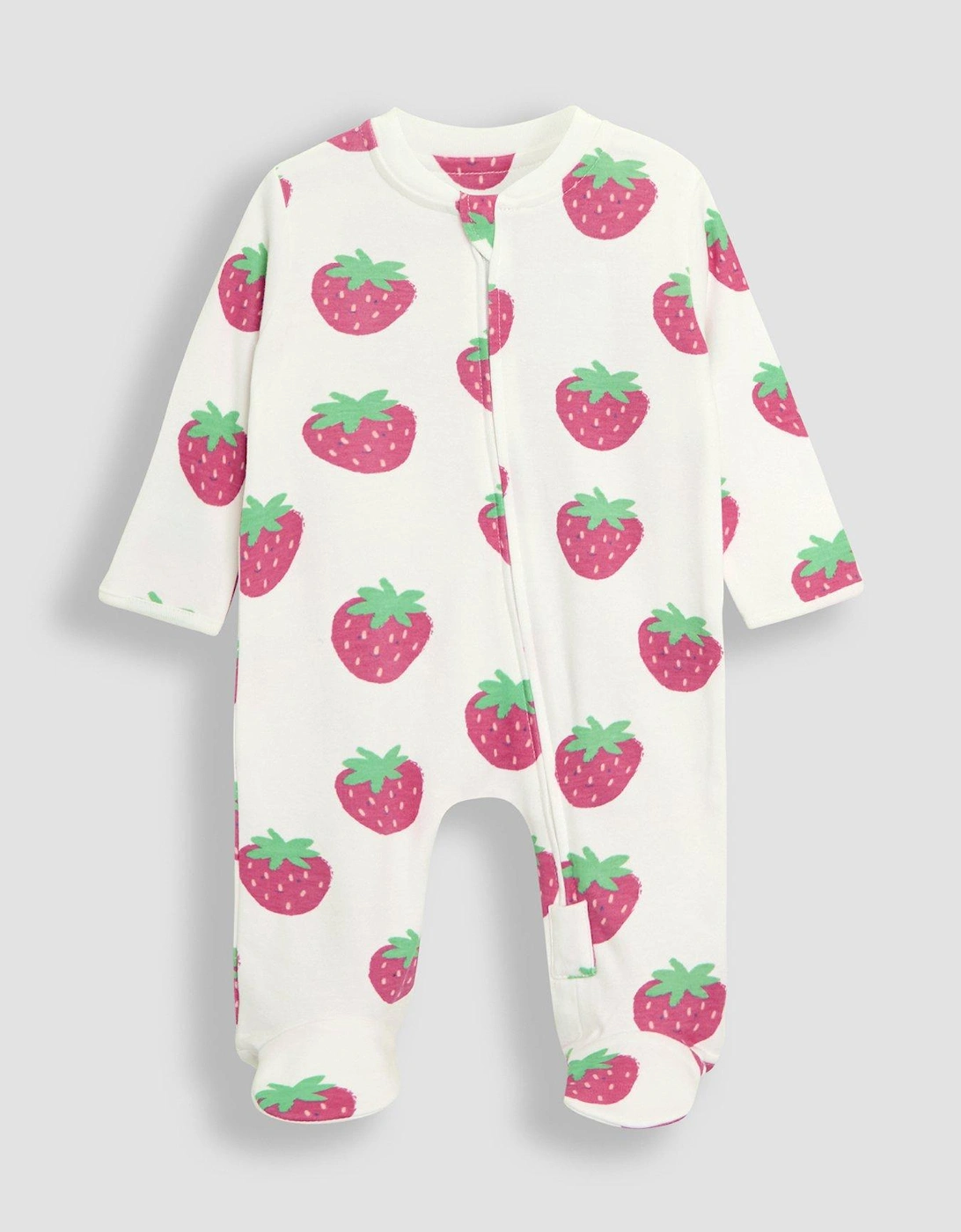 Baby Girls 2-pack Strawberry Sleepsuit & Hat Set - White