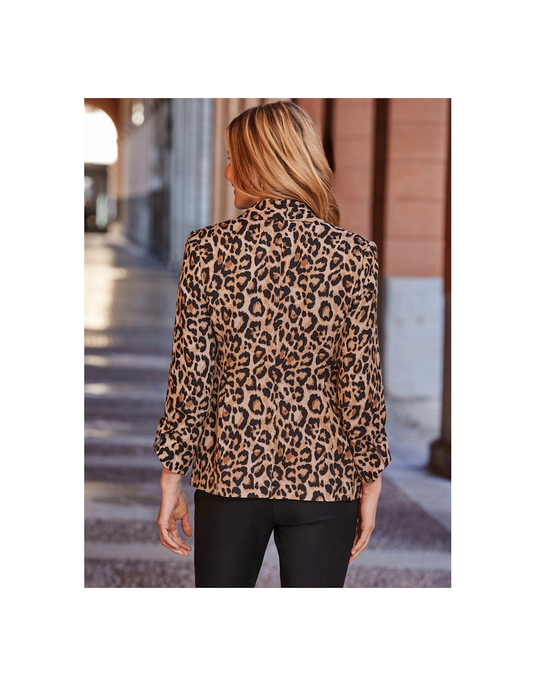 Roll Slv Linen Blend Blazer