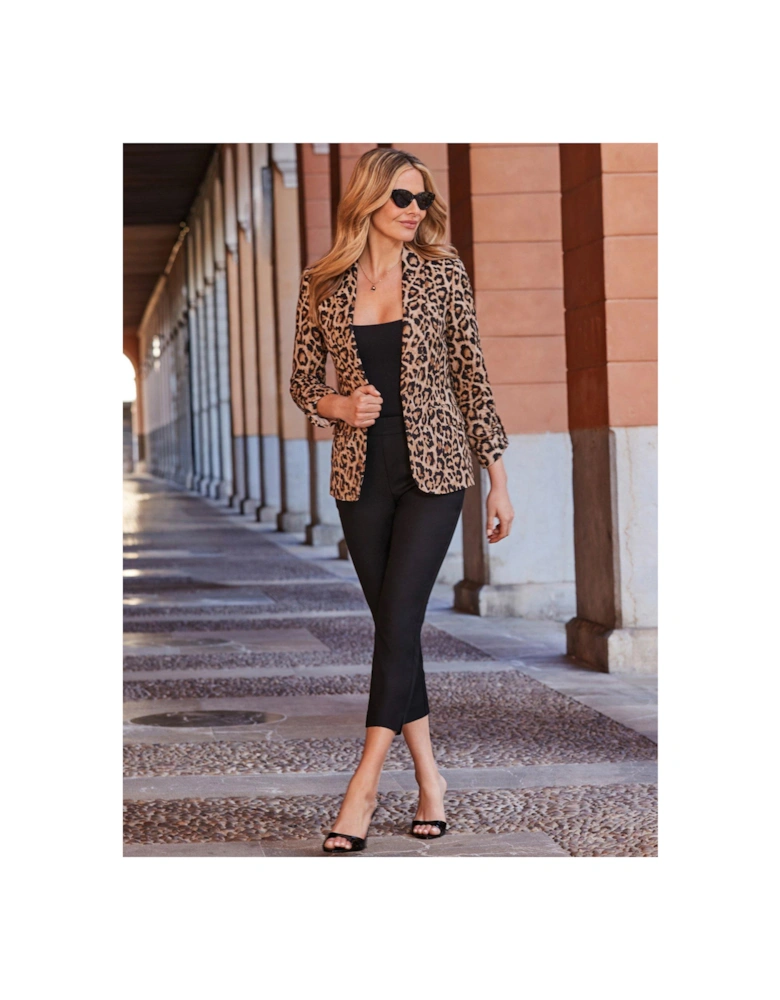 Roll Slv Linen Blend Blazer
