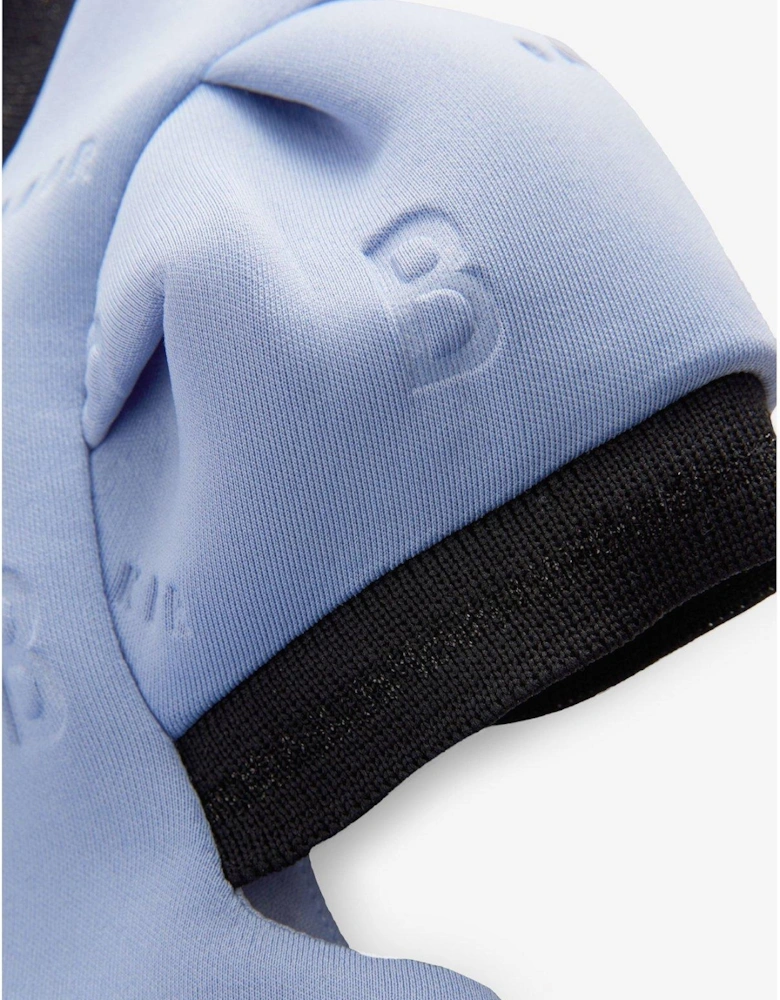 Girls Embossed Logo Dress - Blue