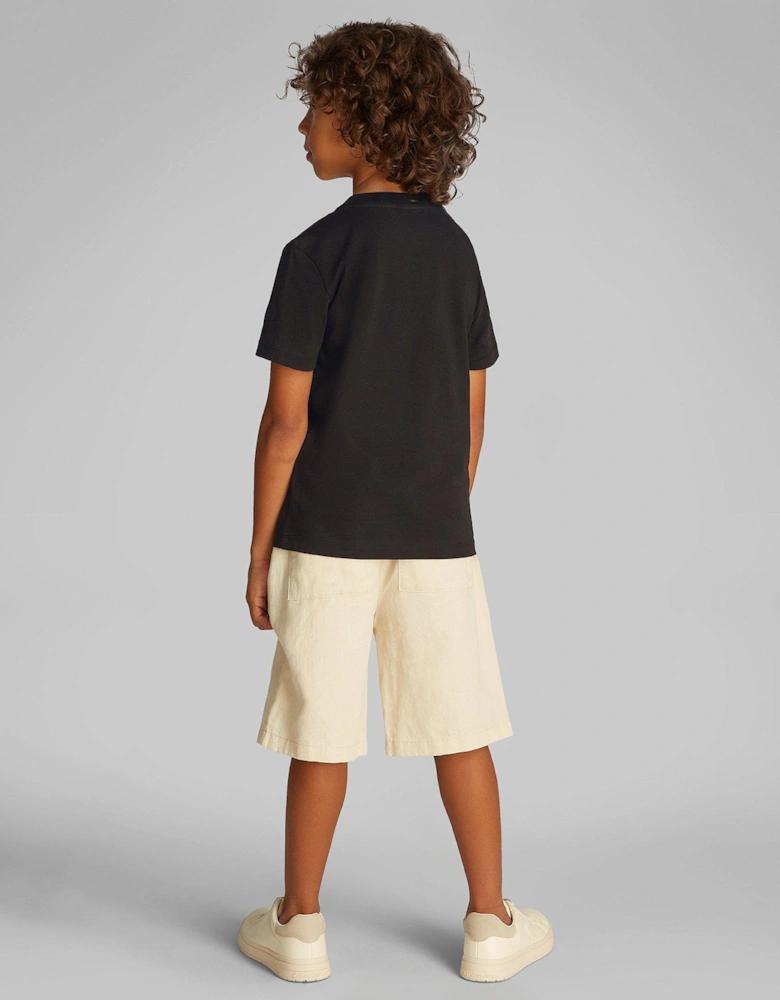 Boys 2 Pack of Neck Embroidered Short Sleeve T-Shirts - Multi
