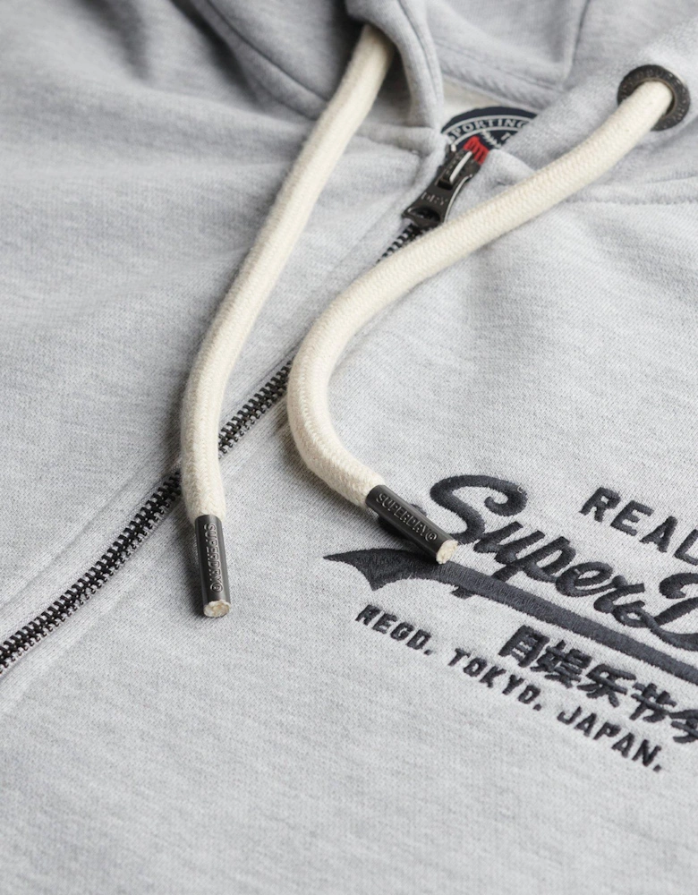VL Embroidered Zip Hoodie - Grey