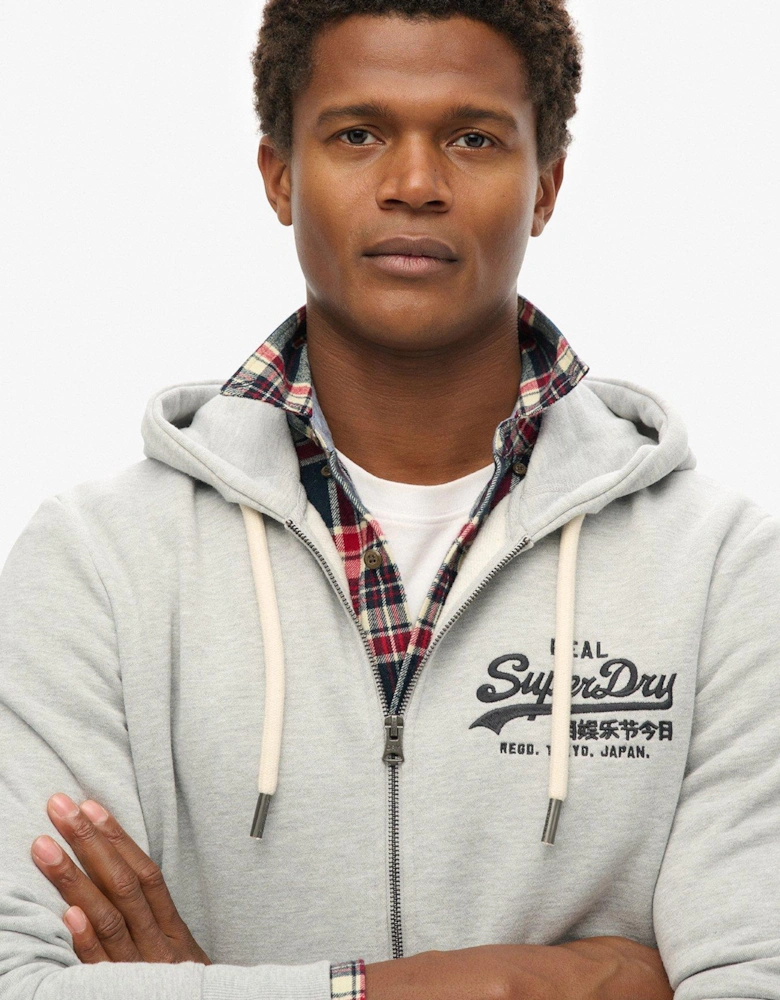 VL Embroidered Zip Hoodie - Grey