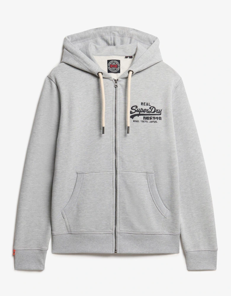 VL Embroidered Zip Hoodie - Grey