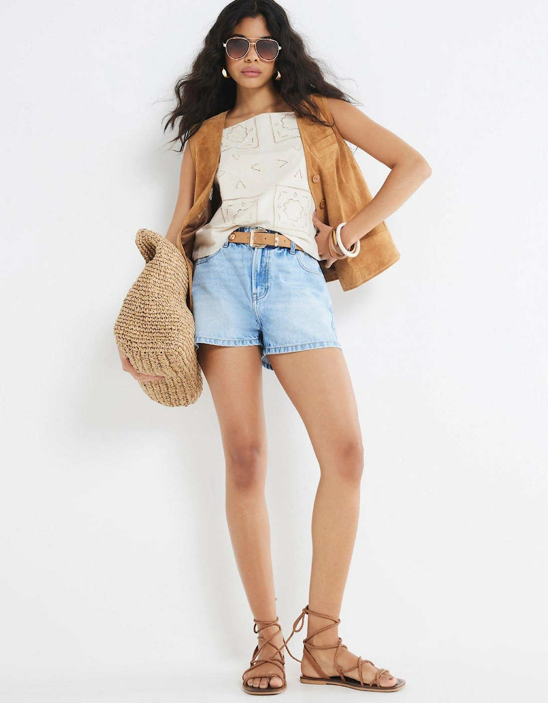 Broderie Top - Stone