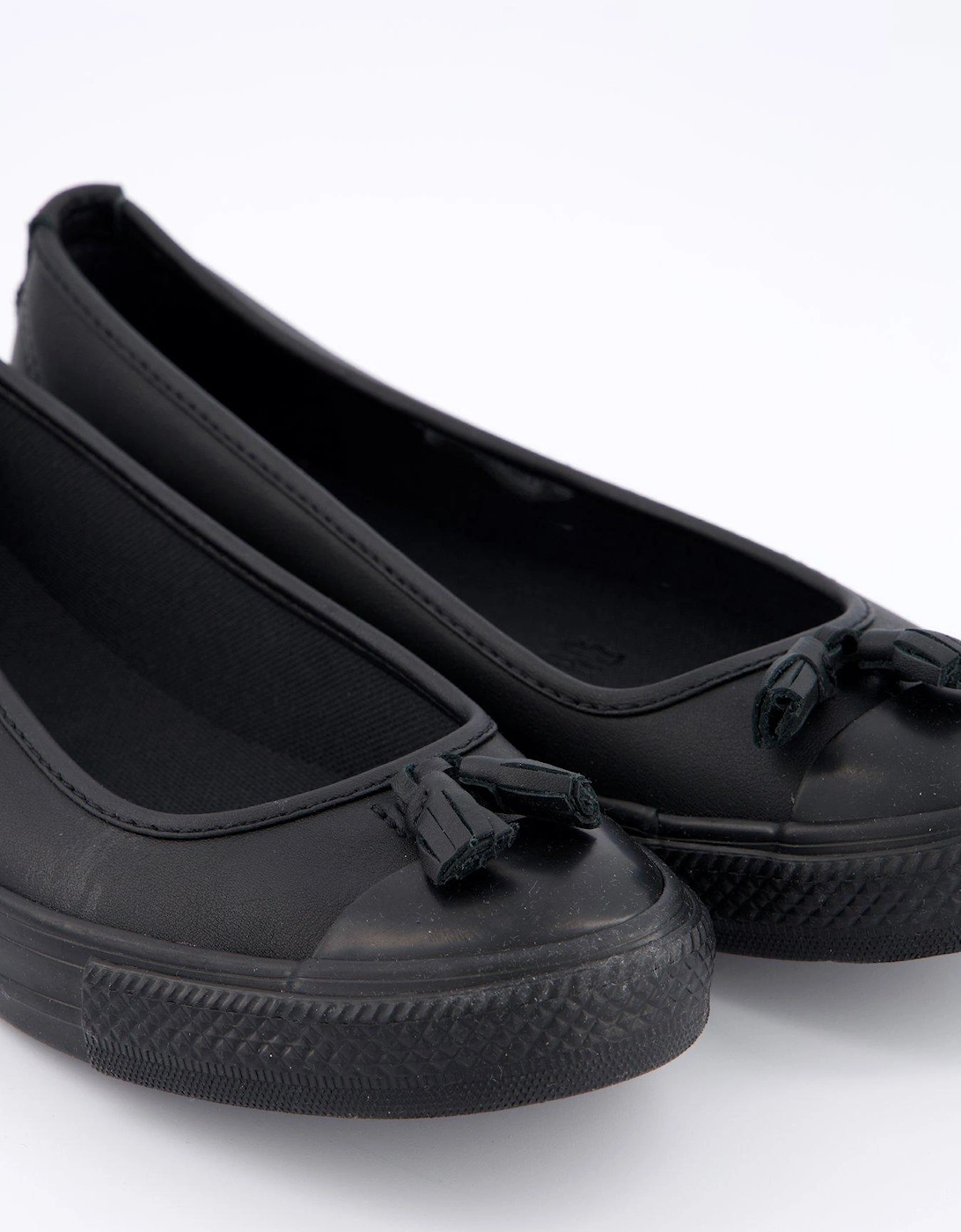 Womens Chuck Taylor All Star Dainty Ballerina Leather - Black/Black/Total Eclipse