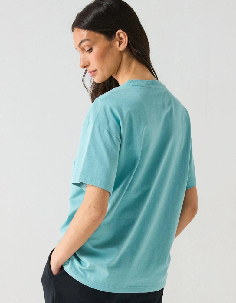 Womens Star Chevron Oversized Tee - Blue